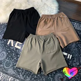 Real Pics 2022 Blank Shorts Men Women 1 High Quality Zipper Pockets Terry Cotton Hip Hop Solid