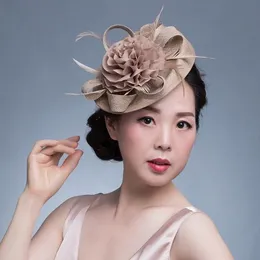 Головщики шикарные женщины -очаровательные шляпы коктейль свадебная вечеринка церковь элегантный головной убор для волос украшения для волос 202222