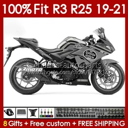 OEM هيكل هيئة OEM لـ Yamaha YZF-R25 YZFR3 YZF-R3 19-21 مجموعة الجسم 141NO.196 100 ٪ FIT YZFR25 YZF R 3 25 R3 R25 19 20 21 R-25