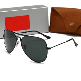 Brand Designer Sunglasses Luxury men's outdoor fashion sunglasses Metal frame Aviator classic vintage glasses UV protection belt case