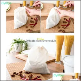 New Cotton Muslin Dstring Strainer Tea Spice Fruit Juice Food Separate Filter Bag For Drinking Tools Liquid Drop Delivery 2021 Syrup Poure