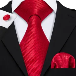 Men Tie Set Red Floral Silk For Wedding Party Necktie Handkerchief Cravat Fashion Ls-5198