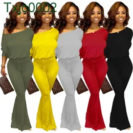 Fall Women Jumpsuits Designer Onesies Sexy Off Shoulder Bat Sleeve One Piece Pants Rompers Fashion Streetwear Clothing