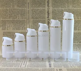 50 ml 150ml de garrafas de bomba sem ar vazias com linhas de linhas douradas de lotes de garrafas de vácuo de plástico 100pcs/lote