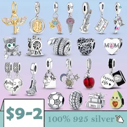 925 Srebrny wisiorek Uroki Pandora Oryginalne pudełko Apple Snake Unicorn Charm List European Kead Charms Bransoletka