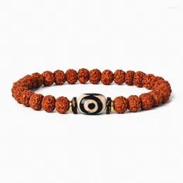 Straski z koralikami Retro Healing Natural Tybetan Dzi Agates Bracelets Buddha Vajra Bodhi Tiger Eye Lucky Women Rudraksha Biżuteria Lars22