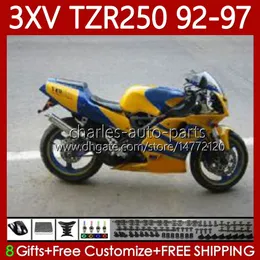 FAIRINGS FÖR YAMAHA TZR 250 TZR250 R RR TZR-250 TZR250R 92 93 94 95 96 97 Kropp 117NO.59 YPVS 3XV TZR250-R 1992 1993 1994 1995 1996 TZR250RR 92-97 Blue Yellow Bodywork