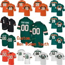 Thr NCAA College Jerseys Miami Hurricanes 13 DeeJay 15 Brad Kaaya 15 Jarren Williams 18 Tate Martell Calcio personalizzato cucito