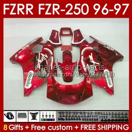Yamaha FZRR FZR 250R 250RR FZR 250 RR RR FZR250R 1996 1997 Vücut 144no.94 FZR-250 FZR250 R RR 96 97 FZR250RR FZR250-R FZR-250R 96-97 Bodywork kiti Metal Red Blk