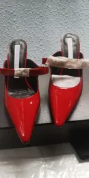 Klassische Designer-High Heels für Damen, Abendschuhe aus Lackleder, Absatz 8 cm, dekorative Diamant-Sandalen, Logo-Technologie, Absatz aus Stoff mit Box 35–40