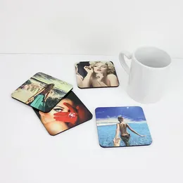 wholesale Sublimation Coaster Wooden Blank Table Mats MDF Heat Insulation Thermal Transfer Cup Pads DIY Coaster 001