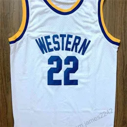 Nikivip Butch McRae Western University مخيطات كرة السلة البيضاء القميص الأزرق رقائق الفيلم #22 Size S-XXXL Sport جودة أعلى