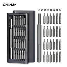 Onenum 25 في 1 مفك البراغي مجموعة Magnetic Phillips Torx Hex Precision Screw Bits قابلة للإزالة الأدوات اليدوية للهاتف 220428