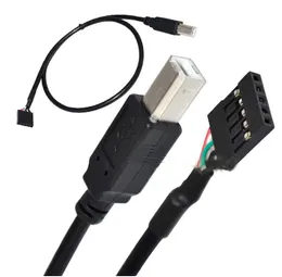 50 cm PC Motherboard Internt 5pin USB Single Row Kvinna till B Male Data DuPont Cable Wire Line för skrivare