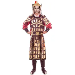 China Ethnic Clothing Ancient Warriors helmet armor General Armour costume in film television Army Soldier commander Outfit performance costume