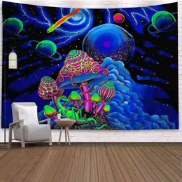 Sepyue psychodeliczny grzyb gobelinowy kolorowy abstrakcyjny trippy dywan wiszący dywaniki ścienne do domowego dekoracji fantasy J220804