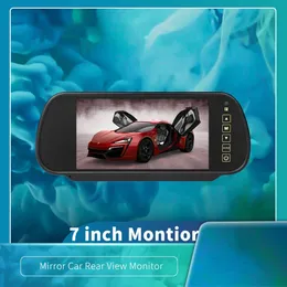 Car Monitor 7 Inch LCD Display Rearview Mirror Reversing Backup Rear View Camera Priority AV LED Night Vision High Quality Black