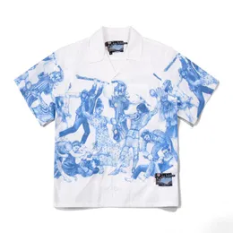Letnia koszula FW16 Christophe Chemin The Ważne Koszulka obozowa z krótkim rękawem Wysoka wersja styl mody guzika up sum298m