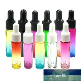 5pcs 10ML colore vetro contagocce bottiglia vasetti fiale con pipetta per profumo cosmetico bottiglie di olio essenziale