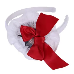 Haarschmuck 2022 Elegante rote und blaue Samtfliege Spitzenbänder Bögen Haken Kopfschmuck für Kinder Baby Kinder Mädchen