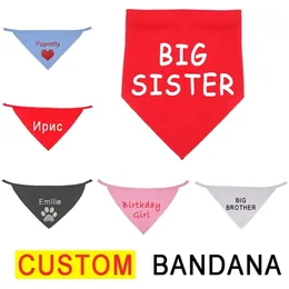 Custom Pet Triangle Scarf Adjustable Dog Bandana Cool Name Personalized Puppy Bibs Pet Accessories Supplies Bibs 220621