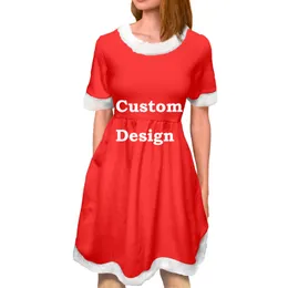 تخصيص عيد الميلاد الأم وابنته فستان عائلة مطابقة للأزياء أمي Me Xmas Santa Party Dresses غير الرسمية Pajama 220616