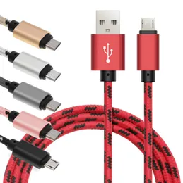 Nylon Fast Charging Data Sync Phone Cables USB Typ C Micro V8 Charge Cable 1M 2M 3M 25 cm för universella mobiltelefoner