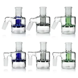 Ash Catcher 14mm 18mm 90 graders Percolator Bong Ash Catchers för bubblerrör Handblåsta oljeriggtillbehör