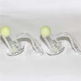 20 mm 2 mm dicker Rauchquarz-Mixer, Spin-Banger-Nagel, abgeschrägte Kante, Kuppellose Nägel, Zubehör zur Verhinderung von Ölspritzern, Glas-Wasserbongs