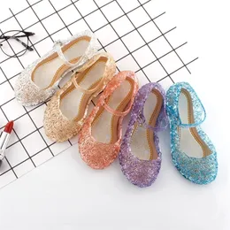 Crystal Jelly Sandals Cosplay Party Dance Kids Summer shoes Girls Princess Shoes 220607