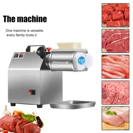 Máquinas de cortador de roupas comerciais de desktop com desktop de carnes de carne totalmente automáticas Máquinas de corte de aço inoxidável Slicer para carne de carneiro de carne bovina