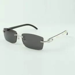 Зеркальные модные полицейские очки в оправе, безрамные солнцезащитные очки-баффы 3524012, натуральный гибридный рог буйвола для мужчин и женщин, с линзами 56 мм Sun Wo