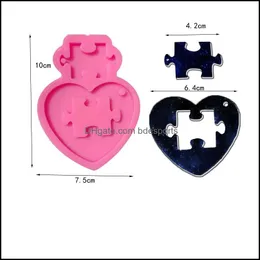 Craft Tools Arts Crafts Gifts Home Garden Diy Sile Mold Heart Puzzle Keychain For Cake Decoration Resin Gumpaste Fondant Sugar Molds Ship