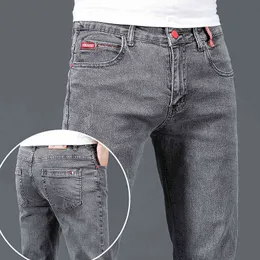 Nowy Moda Marka Slim Szary Niebieski Skinny Jeans Mężczyźni Business Casual Classic Bawełna Trend Elastyczne Młodzieżowe Ołówek Dżinsowy Spodnie G0104