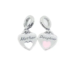 Double Heart Split Changly Charm 925 Серебряные Pandora Подвески для браслетов DIY Ювелирные Изделия Комплекты Свободные Бисери Серебро Оптовая 799187C01