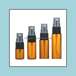 Förpackningsflaskor Office School Business Industrial 3 5 10 15 20 ml Refillable Amber Glass Spray Bottle Atomizer per injektionsflaska Fina dimma tom co