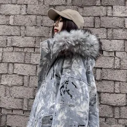 Damen Daunenparkas M-5XL Plus Size Warme Parka-Jacke Wintermantel mit abnehmbarer Kapuze Kunstpelzbesatz Reißverschluss Übergröße Jacken Mäntel 4XL Luc