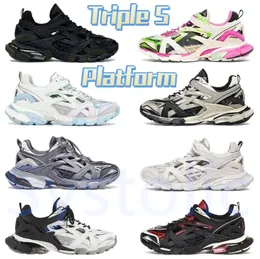 Pairs Triple S 4.0 Platform Outdoor Shoes Fashion Sneakers Pastel Fluo Yellow Black White Blue Grey Men Women Trainers Chaussures US 6-12