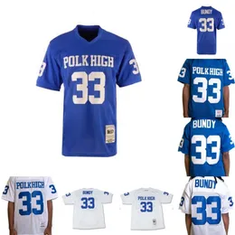 MIT Mężczyzna Al Bundy # 33 Polk High Football Jersey żonaty z dziećmi 100% szyte damskie koszulki piłkarskie Niebieski biały wysokiej jakości S-3XL