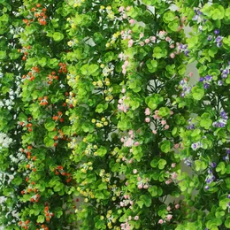 Artificiell eukalyptus krans med gypsophila vitblå lila rosa 1,8 meter falska grönska blommor vinstockar faux hängande växter bröllop dekor