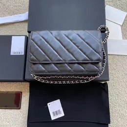 最高品質の本革の財布財布ホルダーコインデザイナーキャビアウォレットハンドバッグカードホルダー無料女性の黒いラムスキンキーポケットインテリアスロット8887