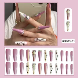 24pcs/Box Popular hot selling products nail painting Press on diverse patterns 2022 nail art