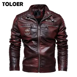 Jaquetas de couro para mensagens casuais de lã de lã de inverno Biker Coats Windbreaker masculino Harm Stand Collar PU Leather Jackets 220804