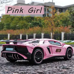 Розовый суперкар родстер Металлический дикстал модель модели Aircraf Toy Car For Boys Kids Toys Hobbies 1:32 Lamborghini LP780-4