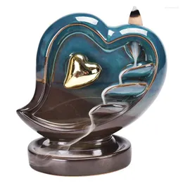 Lampy zapachowe projektowanie serca ceramiczny dym z tyłu kadzidło palacz przenośne rękodzieło handicrafts
