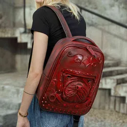 Moda 3D wytłaczane torby plecakowe dla kobiet unikalne dziewczęta fajne szkolne szkolne nitówka kapryśna laptopa torba komputerowa Mochila 220712