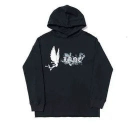 Trendy Washington Limited Vlones Fog Angel Street Casual Hip Hop Big V Smoke Men's and Women's Hooded Swaterkwfk