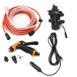 Universal 12V Portable 100W 160psi Högtrycksbil Elektrisk tvättmaskin Tvättmaskin Cigarettändare Vattenpumpkit