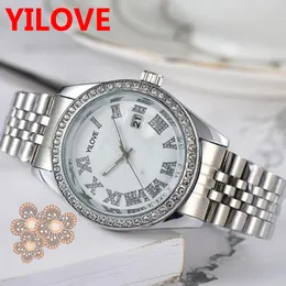 Başkanlar Gündüz Tarih Zamansız Moda Erkekler Saat Bayanlar Kızlar Altın Gümüş Paslanmaz Çelik Otomatik Saat Monte Femme Reloj Lüks Kuvars Kol saat