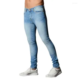 Puimentiua män jeans fjäder casual blyertsbyxa hög stretch rak mager svart streetwear jean manliga byxor botten